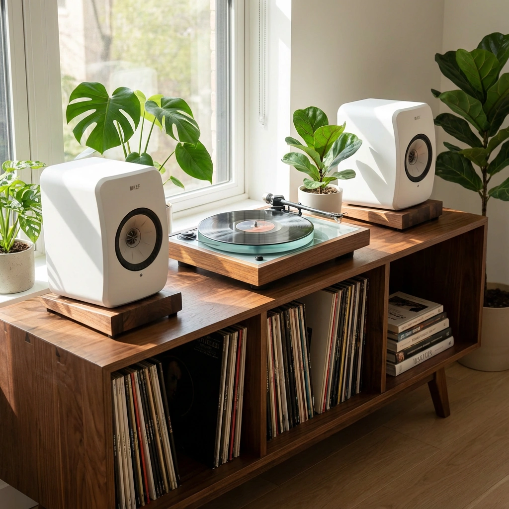 JK003 Hogtalarstativ studio valnot 9